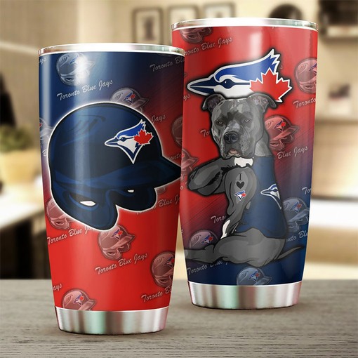 Toronto Blue Jays Dog Lovers Personalized Tumbler - MLB Coffee Tumbler