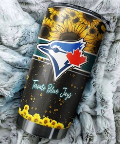 Toronto Blue Jays MLB Tumbler with Exceptional Sunflower Design and Iconic MLB Logo