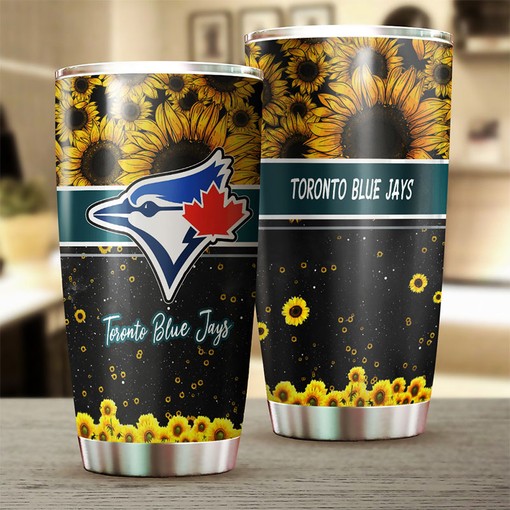 Toronto Blue Jays MLB Tumbler with Exceptional Sunflower Design and Iconic MLB Logo - Image 2
