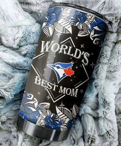 Toronto Blue Jays World's Best Moms MLB Tumbler with Personalized Design and Logo