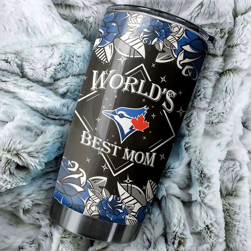 Toronto Blue Jays World's Best Moms MLB Tumbler with Personalized Design and Logo