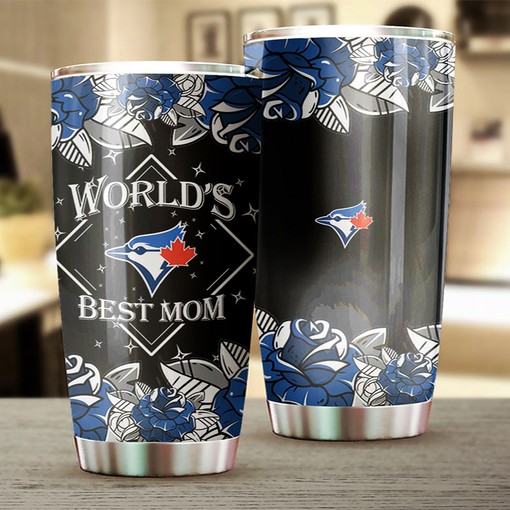 Toronto Blue Jays World's Best Moms MLB Tumbler with Personalized Design and Logo - Image 2