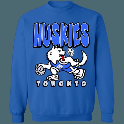 Toronto Huskies X Raptors NBA Two-Tone Sweatshirt Hoodie - Vintage Look - Image 4