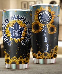 Toronto Maple Leafs NHL Tumbler with Sunflower Design - Perfect for Fans