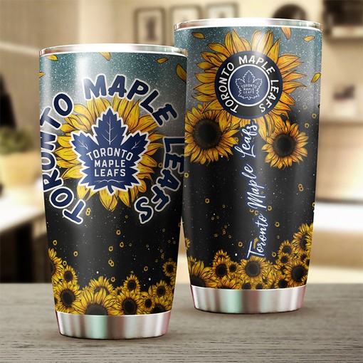 Toronto Maple Leafs NHL Tumbler with Sunflower Design - Perfect for Fans
