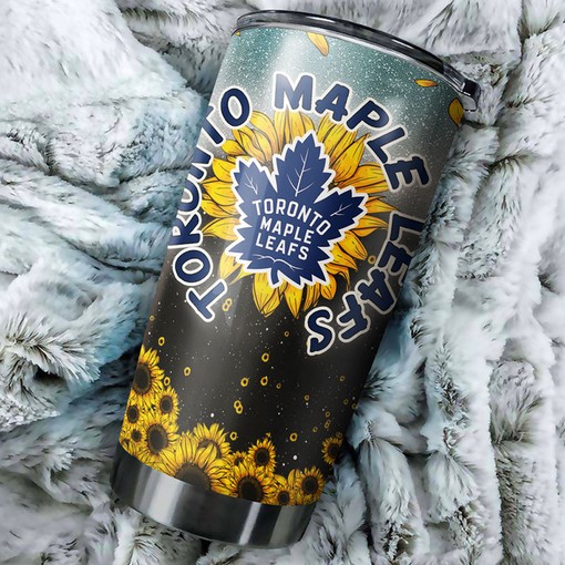 Toronto Maple Leafs NHL Tumbler with Sunflower Design - Perfect for Fans - Image 2