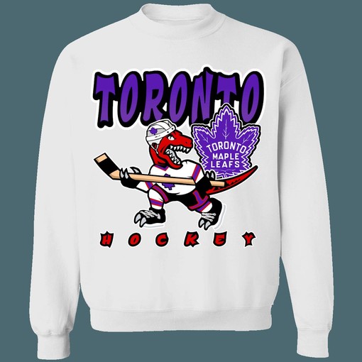 Toronto Raptors X Maple Leafs Retro NBA/NHL Sweatshirt Hoodie T-Shirt for Hockey Lovers - Image 2