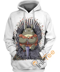 Totoro on the Umbrella Throne 3D Hoodie for Men and Women - Unique and Stylish
