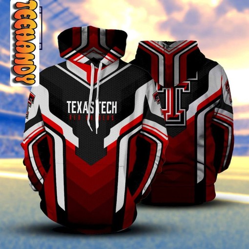 Touchdown in Style with Texas Tech Red Raiders Football NCAA 3D Hoodie Featuring Custom All Over Print