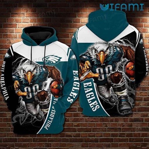 Touchdowns and Mascots: Philly Eagles Hoodies 3D with All Over Print