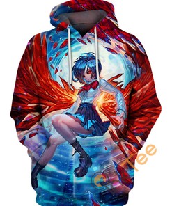 Touka Kirishima Tokyo Ghoul Hoodie with 3D Design - Perfect for Fans