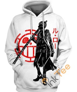 Trafalgar Law Ink Style Hoodie with 3D Print - Great for Art and Anime Fans
