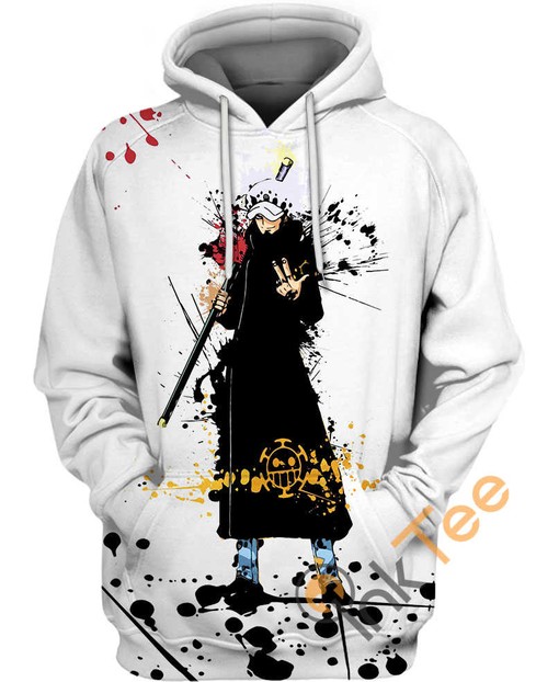 Trafalgar Law in Watercolor Style Hoodie with 3D Print - Perfect for Fans of One Piece and Art