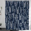 Transform Your Bathroom with Cacti Flora Botanical Desert Shower Curtain, Blue White Cactus Plant Fabric Home Bath Room