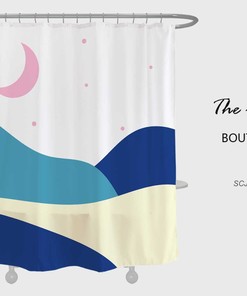 Transform Your Bathroom with Disney Pink Moon Shower Curtain, a Colorful Desert Design