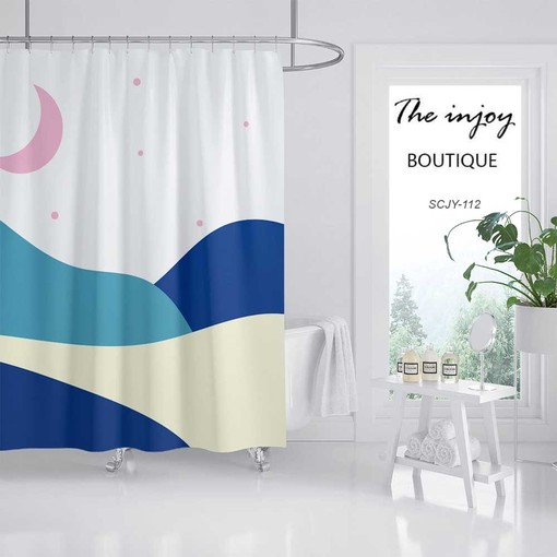Transform Your Bathroom with Disney Pink Moon Shower Curtain, a Colorful Desert Design - Image 2