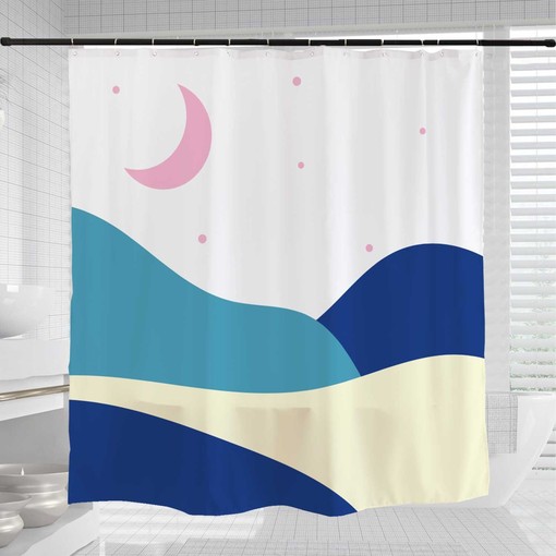 Transform Your Bathroom with Disney Pink Moon Shower Curtain, a Colorful Desert Design - Image 3