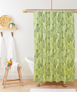 Transparent Leaf Shower Curtains Decorative | Botanical Tropical Pattern Bathroom Decor