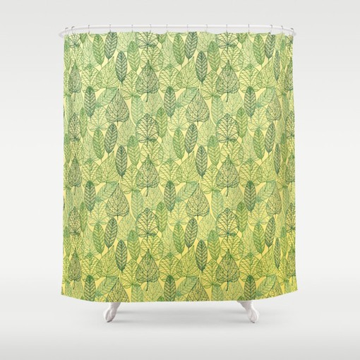 Transparent Leaf Shower Curtains Decorative | Botanical Tropical Pattern Bathroom Decor - Image 2