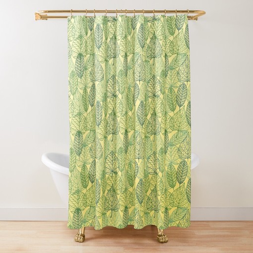 Transparent Leaf Shower Curtains Decorative | Botanical Tropical Pattern Bathroom Decor - Image 3