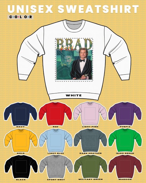 Trending BRAD PITT Retro Aesthetic Unisex Sweater - Image 3