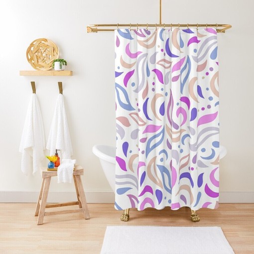 Trendy Abstract Patterns Shower Curtain - Chic Boho Bathroom Decor with Eco-Friendly Material