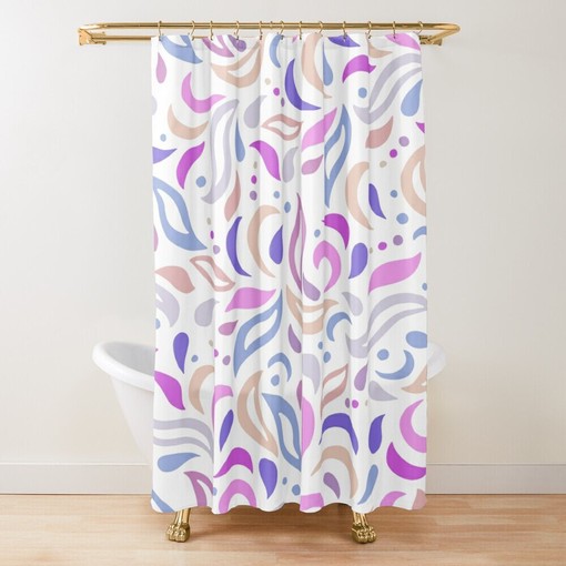 Trendy Abstract Patterns Shower Curtain - Chic Boho Bathroom Decor with Eco-Friendly Material - Image 3