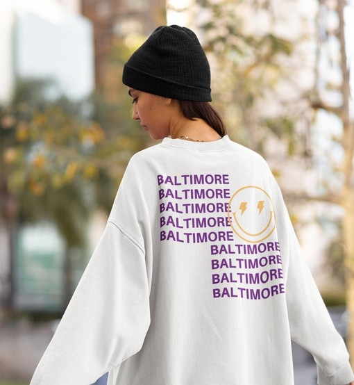 Trendy Baltimore Sweatshirt, Crewneck for Football Fans & Gifts