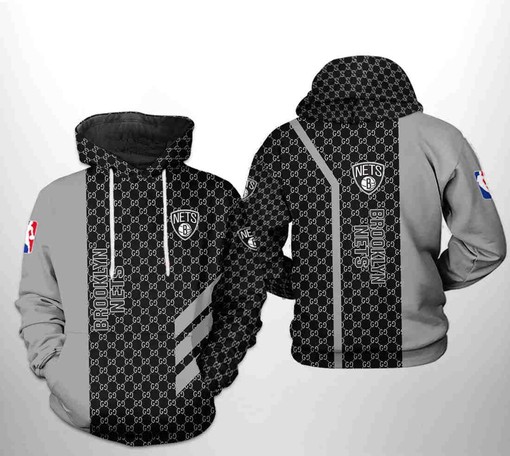 Trendy Brooklyn Nets NBA Team Patterned Hoodie All Over Print 3D with Modern Design