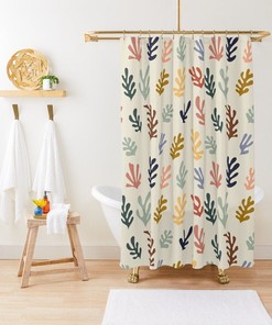Trendy Cactus Boho Shower Curtain - Featuring Mid-Century Abstract Patterns and Waterproof Eco-Friendly Material