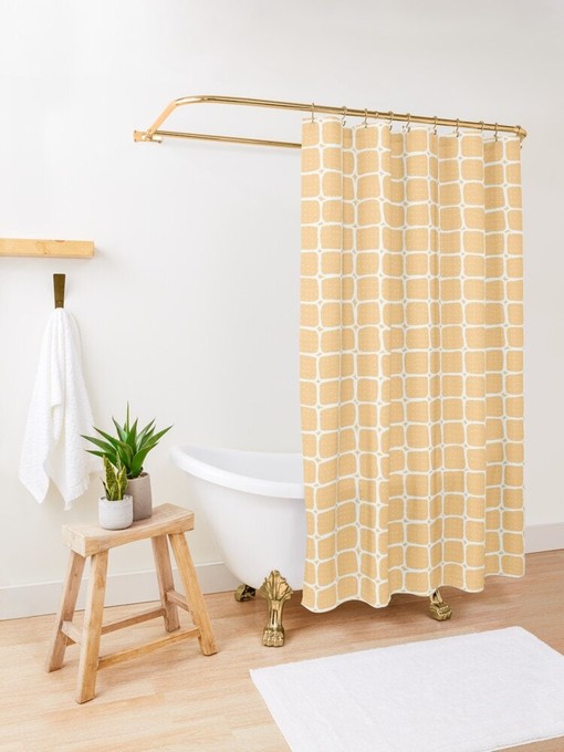Trendy Earth Colors Abstract Shower Curtain with Minimalist Art Curtain and Extra-Durable Water Resistance - Image 2