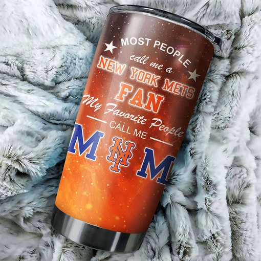 Trendy New York Mets MLB Tumbler for Moms with Flower Accents and Logo