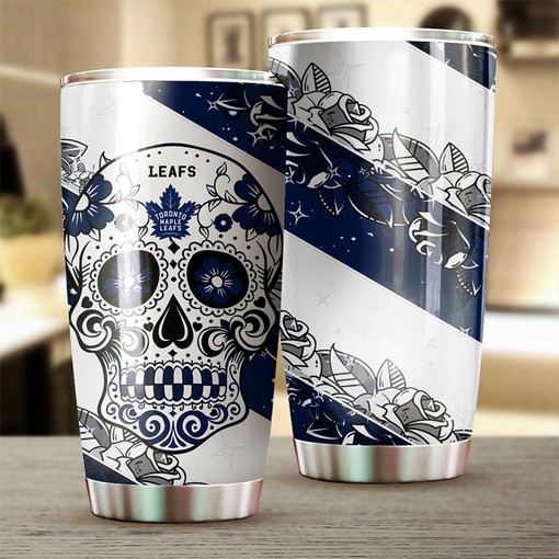 Trendy Toronto Maple Leafs NHL Tumbler with Skull Design for Diehard Fans