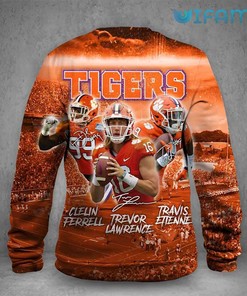 Trevor Lawrence, Clelin Ferrell, and Travis Etienne Clemson Tigers 3D Hoodie All Over Print for Fans