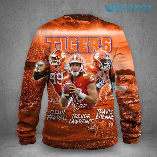 Trevor Lawrence, Clelin Ferrell, and Travis Etienne Clemson Tigers 3D Hoodie All Over Print for Fans