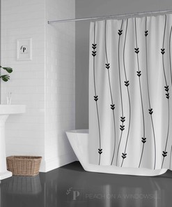 Tribal Aztec Shower Curtain - Minimalist Boho Bathroom Decor with Modern Appeal