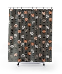 Tribal Ethnic Boho Shower Curtain for College Dorm with Bathroom Decor