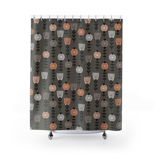 Tribal Ethnic Boho Shower Curtain for College Dorm with Bathroom Decor
