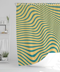 Trippy Blue Shower Curtain | Bohemian Style | Eco-Friendly and Waterproof | Vibrant Bathroom Decor