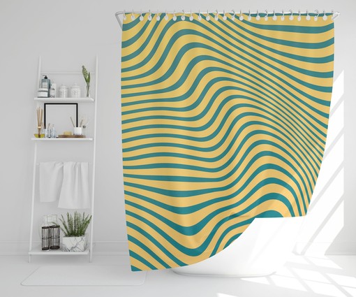 Trippy Blue Shower Curtain | Bohemian Style | Eco-Friendly and Waterproof | Vibrant Bathroom Decor
