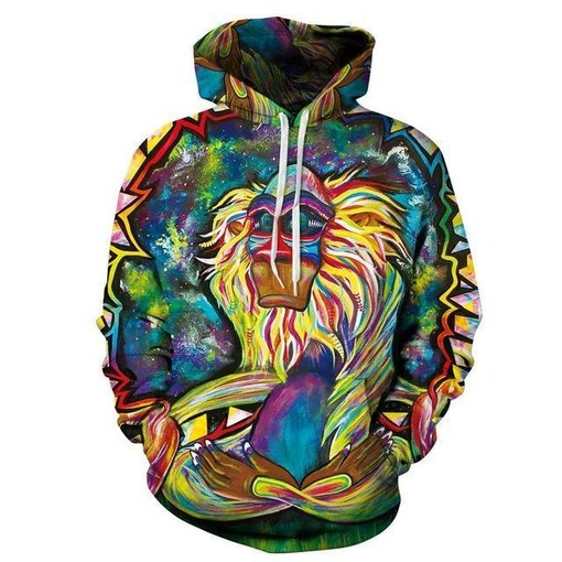 Trippy Rafiki Disney 3D Printed All Over Custom Hoodie