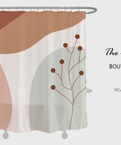 Tropical Flower Plant Shower Curtain with Hook and Home Decor - Refreshing and Exotic Bathroom Decor