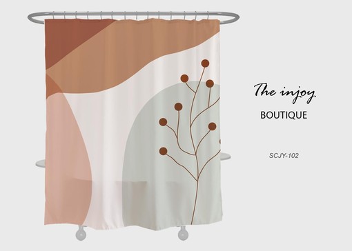 Tropical Flower Plant Shower Curtain with Hook and Home Decor - Refreshing and Exotic Bathroom Decor
