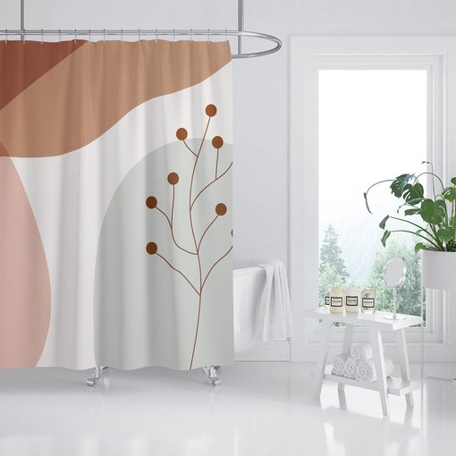 Tropical Flower Plant Shower Curtain with Hook and Home Decor - Refreshing and Exotic Bathroom Decor - Image 2