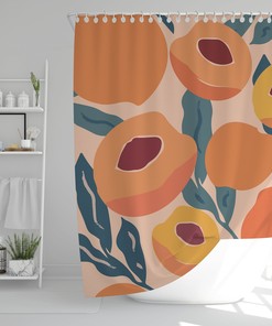 Tropical Fruit Shower Curtain - Colorful and Eco-Friendly Boho Bathroom Decor