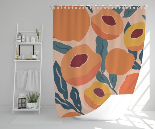Tropical Fruit Shower Curtain - Colorful and Eco-Friendly Boho Bathroom Decor