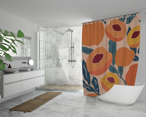 Tropical Fruit Shower Curtain - Colorful and Eco-Friendly Boho Bathroom Decor - Image 2