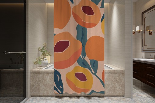 Tropical Fruit Shower Curtain - Colorful and Eco-Friendly Boho Bathroom Decor - Image 3