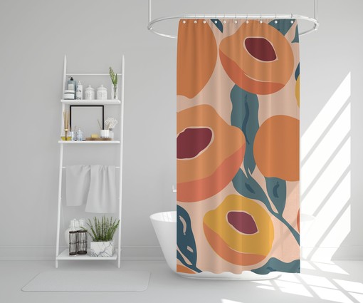 Tropical Fruit Shower Curtain - Colorful and Eco-Friendly Boho Bathroom Decor - Image 4
