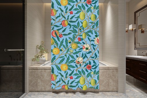 Tropical Fruits Boho Shower Curtain - Artistic Design - Eco-Friendly and Water-Resistant with Hooks - Image 2